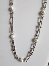 #647-Collar Eslabon Tiffany con Perlas