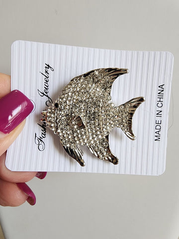 Prendedor  Pez Plateado