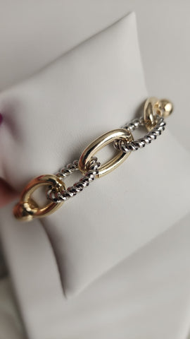 #056-Pulsera Eslabón dos Tonos