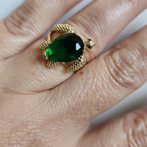 Anillo Torruga  Verde Esmeralda