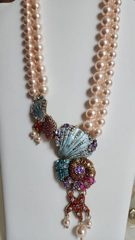 Collar de Perlas y Caracoles en Colores
