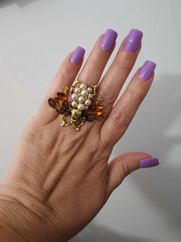 Anillo Abeja con perla
