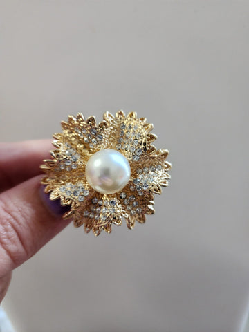 Prendedor Flor con Perla