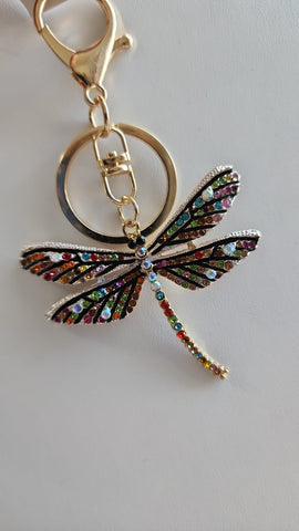 Llavero de Libélula  Con piedras de Cristal