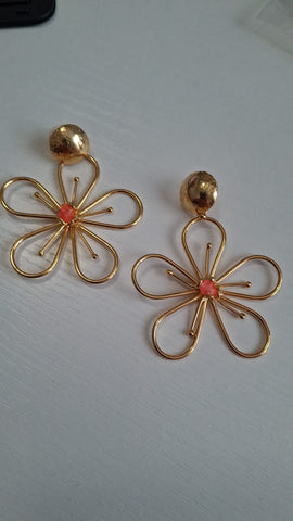 Aretes de Flor  Anaranjado