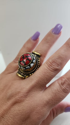 Anillo Mosaico Rojo