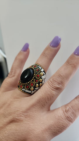 Anillo Mosaico  Blanco