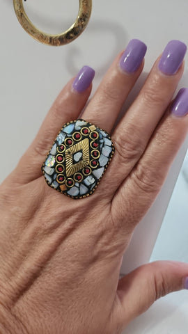 Anillo Mosaico Cuadrado