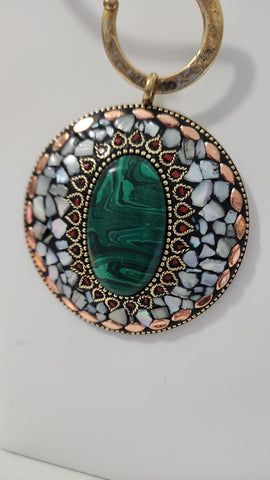 Mosaico Grande Piedra Verde Circular