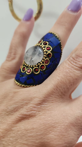 Anillo Mosaico  Piedra Clear