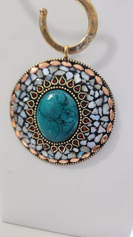 Mosaico Grande Blanco piedra Turquesa