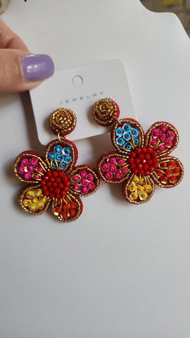 Aretes en Cuencas  Flores de Colores