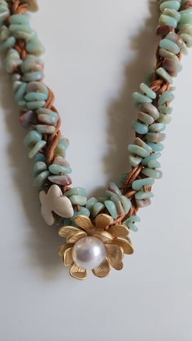 Collar en Piedras  Azul y Marron