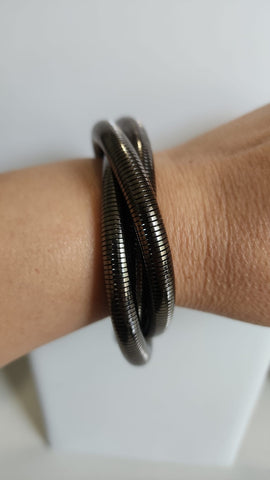 Pulsera Entrelazado de Tres  Pewter