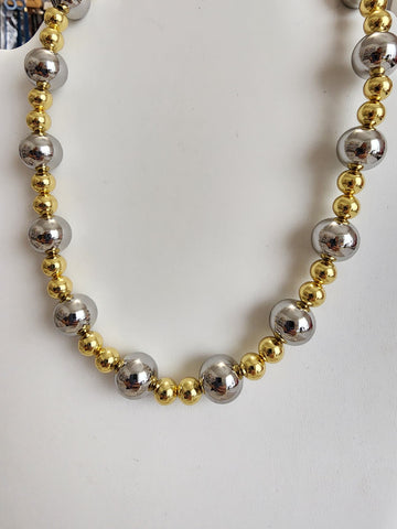 C523-24-Collar de Balines  Dos Tonos