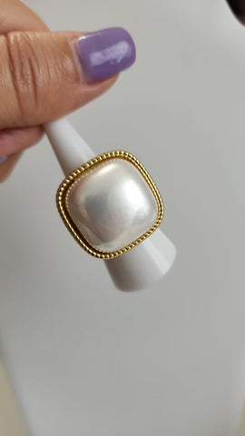 A523-18-Anillo de Cuadrado  Blanco Perlado