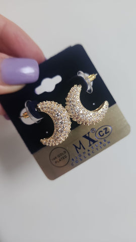 084-Aretes Luna Diamantada