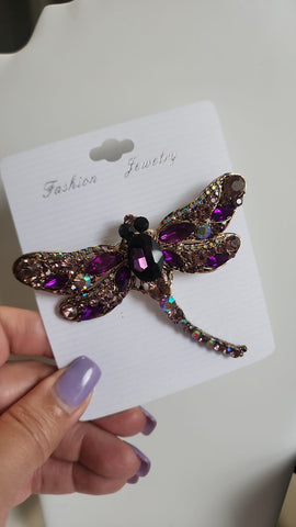 Prendedor de Libélula Lavanda