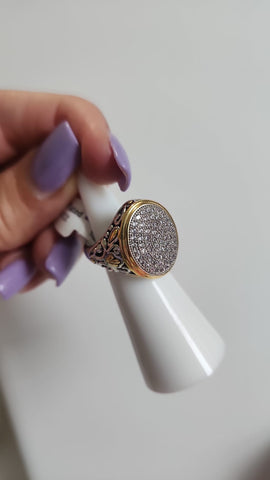 Anillo Diamantado Ovalado