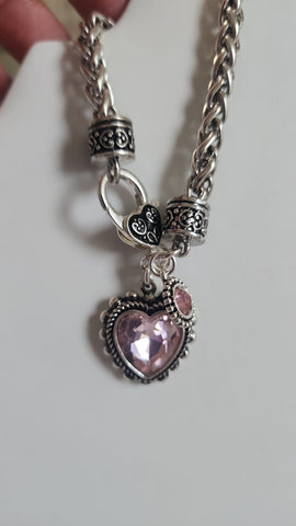 Pulsera Corazon Rosado