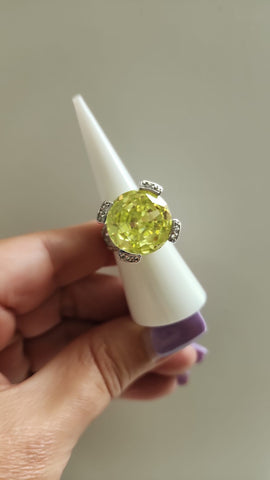 Anillo Plata 925 Circular verde