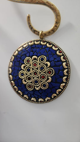 Mosaico Grande Azul Gotas doradas