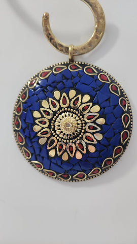 Gema Grande  Azul gotas doradas