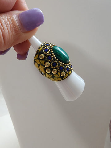 Anillo Mosaico  Amarillo piedra Verde