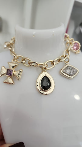 P-961-Pulsera Rodio de Charms