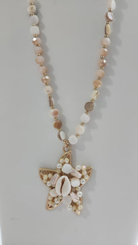 Collar Nacar Estrella  Aretes de Caracol
