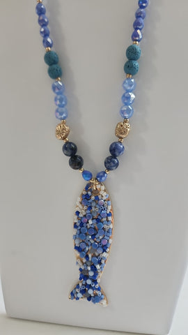 Collar de Cuencas  Pez Azul