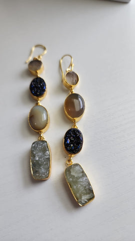 Aretes en Piedras Preciosas  Cristal y Cuarzo