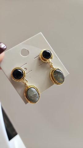 Aretes Cristal y Ónix