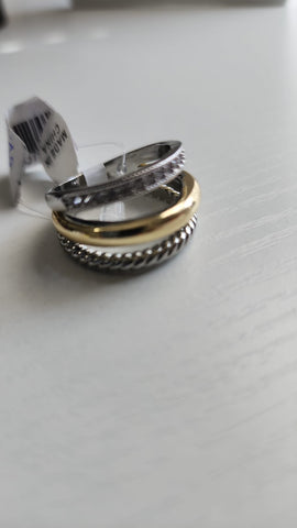 A-89-Anillo dos tono textura lisa