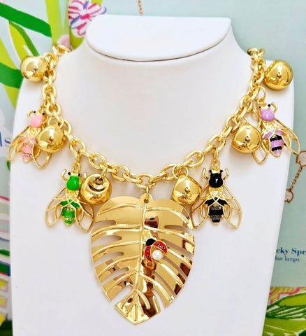 Collar de Hoja  Con Lady Bud