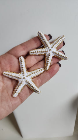 Aretes de Estrellas de Mar  Blanca