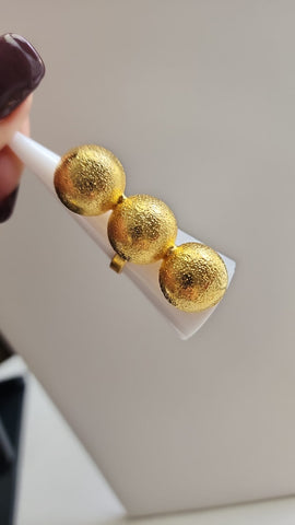 Anillo de Tres Esferas  Con Escarcha