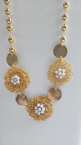 Collar Coronita  Elambrados con Perlas