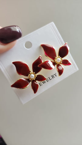 Flor Esmaltada  Roja