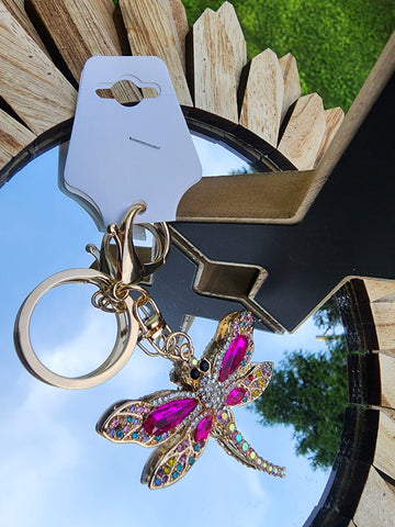 Llavero  Libélula Rosa