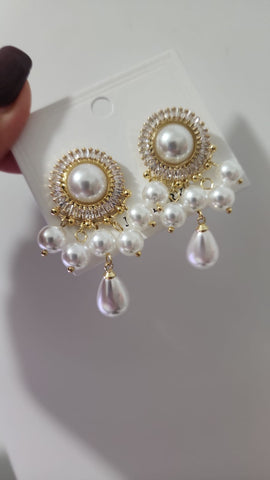 Aretes de Perla con Baggette