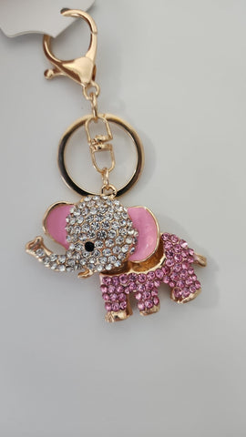 Llavero Elefante  Diamantado Rosa