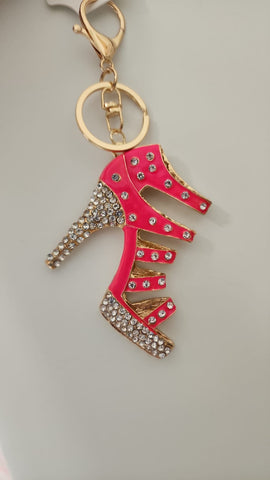 Llavero Tacón  Esmalte Fushia