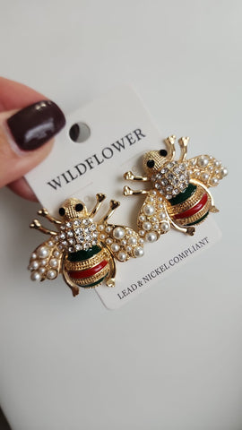 Aretes de Abejas  Ojos Oscuros