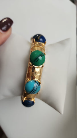 Pulsera Colgante  Azul con Marron