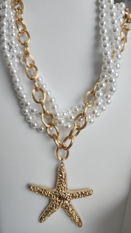 Collar en Perlas y Cadena