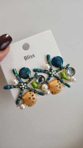 618-5-Aretes Estrellas con Esmalte