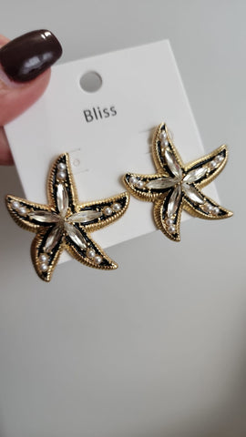 618-16-Aretes Estrellas con Cristal