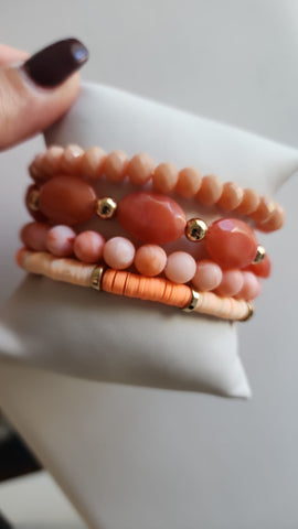 Bonche de Pulseras  Anaranjadas