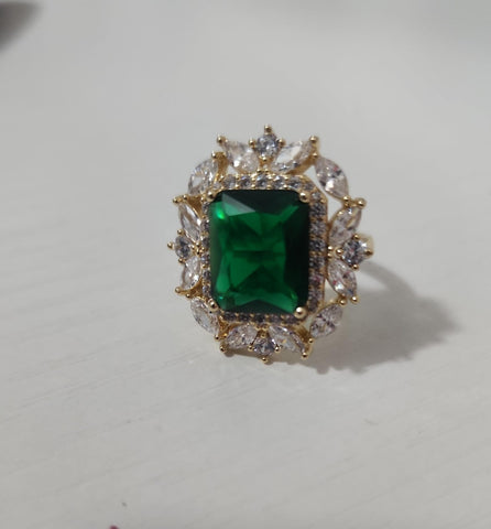 Anillo Circonia  Esmeralda